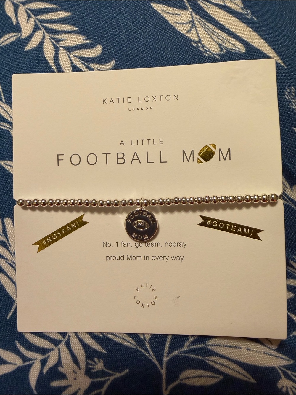 Katie Loxton Silver 'Football Mom' Beaded Bracelet